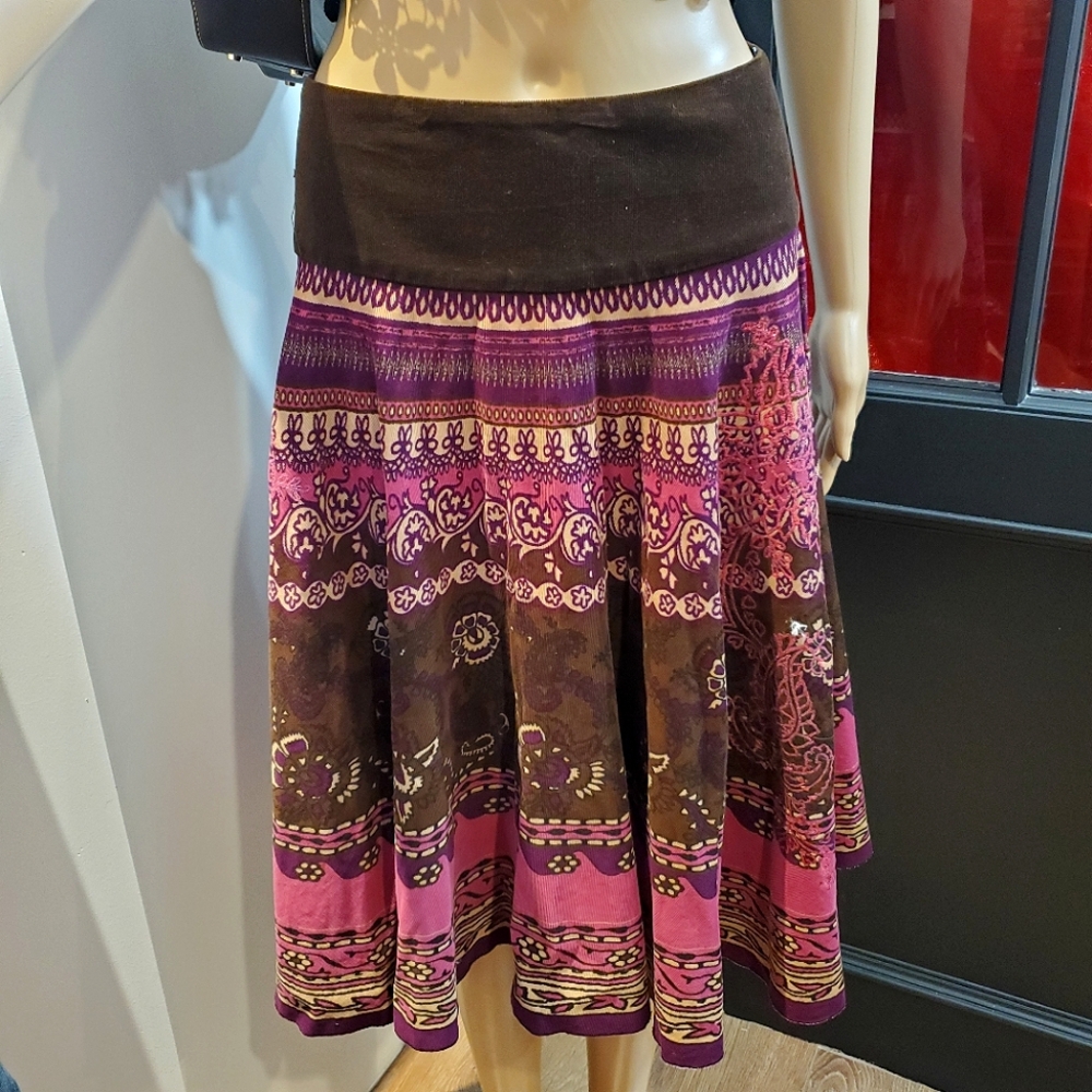 Vintage Boho Coduroy Maxi Skirt
